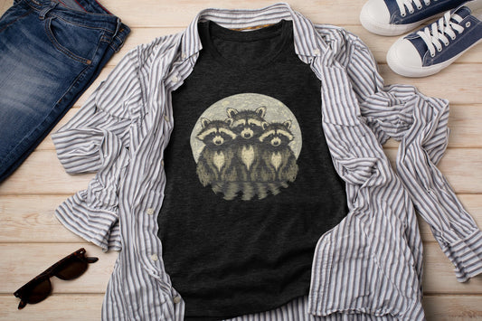 3 Raccoons in the Moonlight - Busy Bee Bazaar