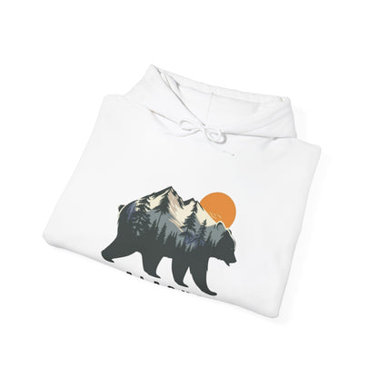 Alaska Bear in the Mountains hoodie - Busy Bee Bazaar