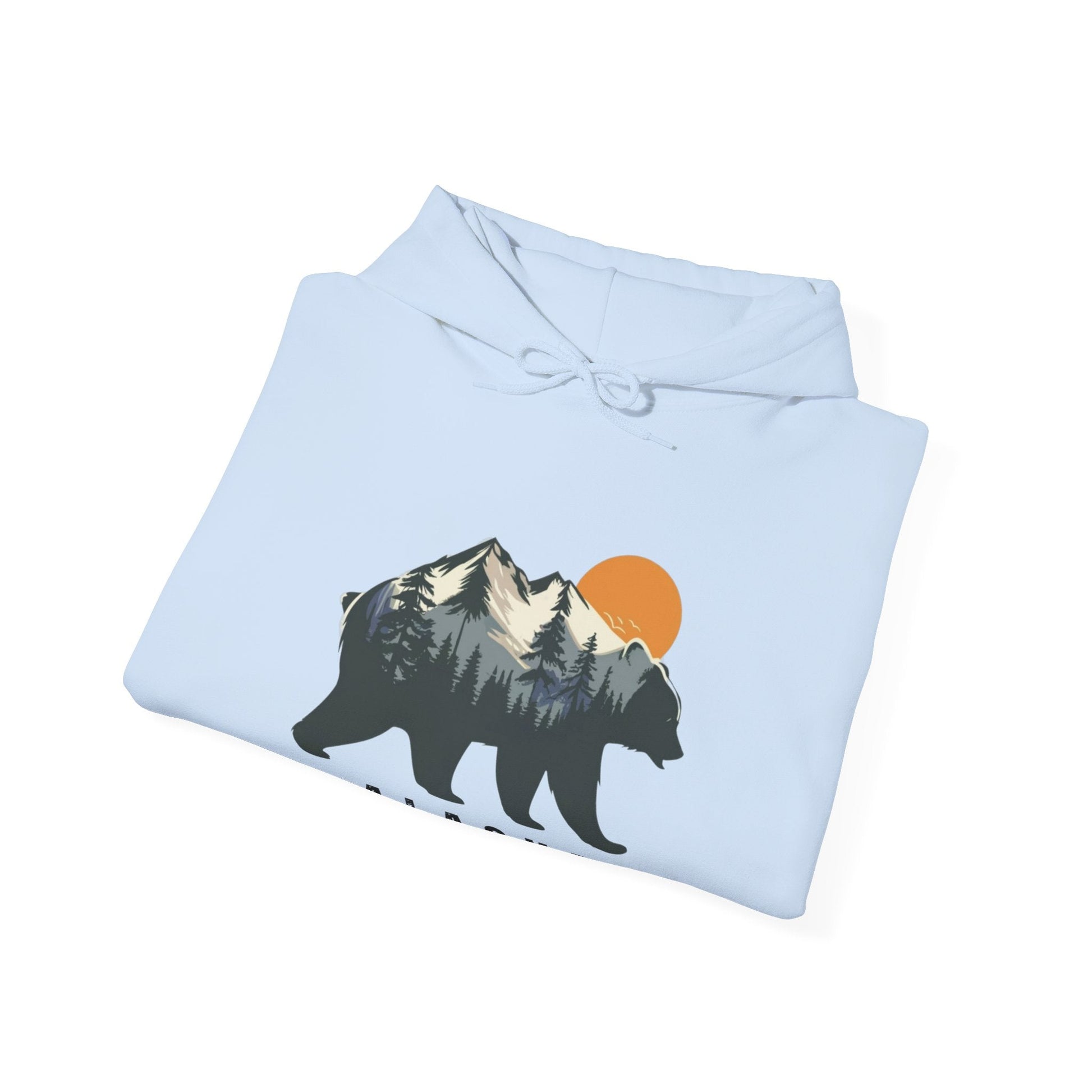 Alaska Bear in the Mountains hoodie - Busy Bee Bazaar