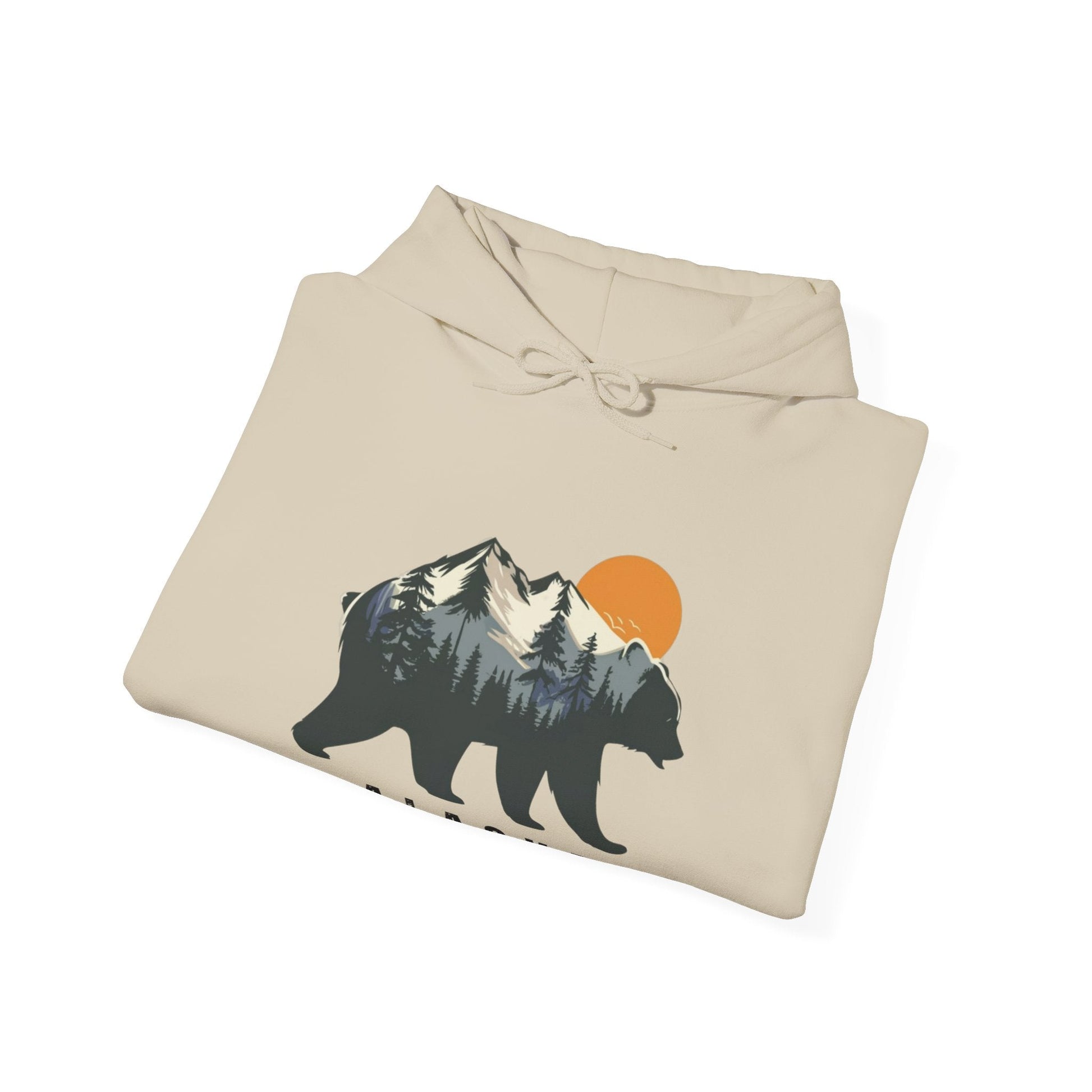 Alaska Bear in the Mountains hoodie - Busy Bee Bazaar