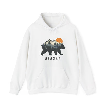 Alaska Bear in the Mountains hoodie - Busy Bee Bazaar