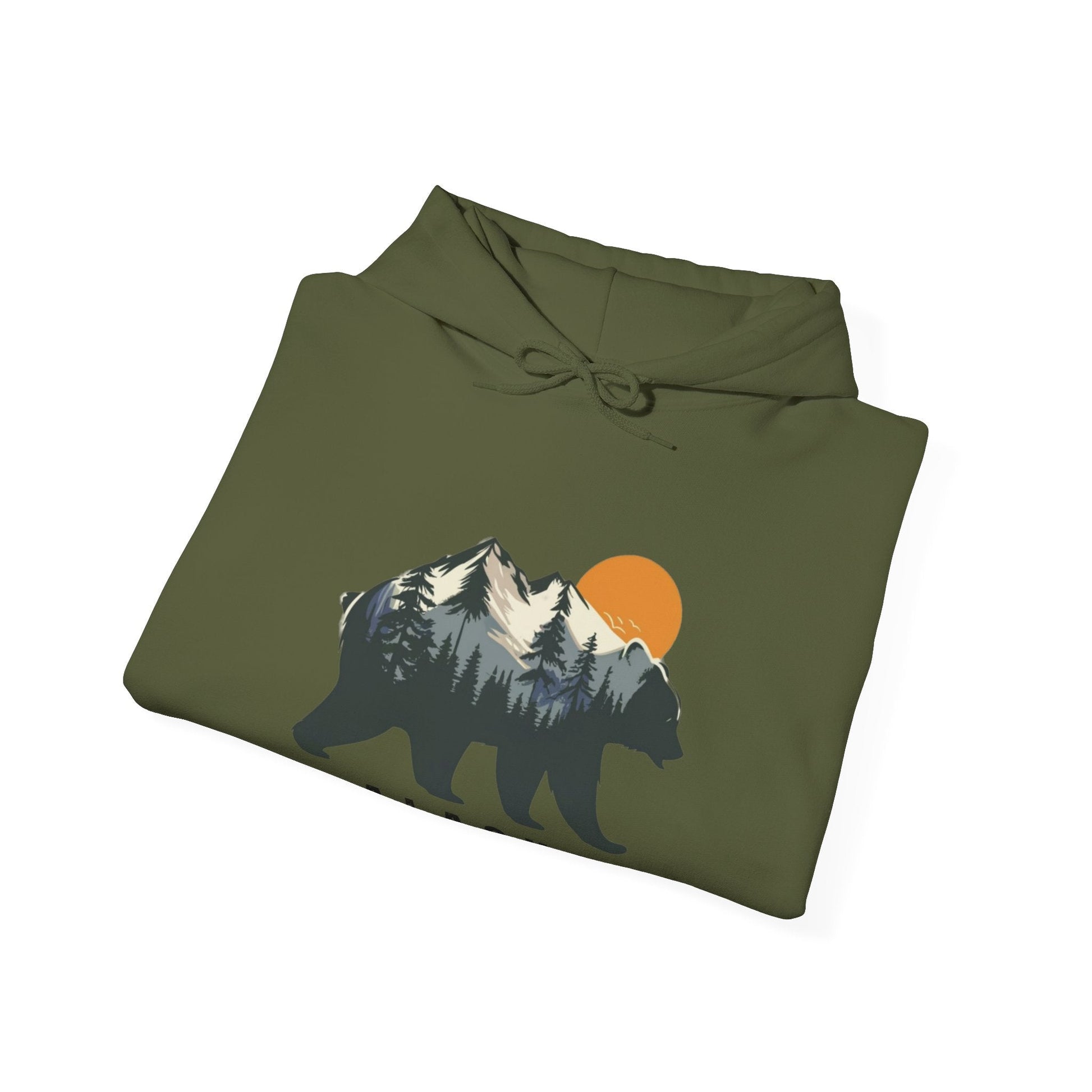 Alaska Bear in the Mountains hoodie - Busy Bee Bazaar