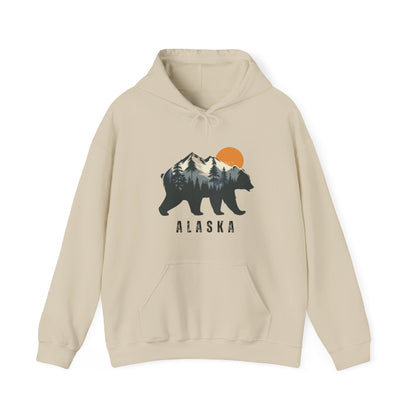 Alaska Bear in the Mountains hoodie - Busy Bee Bazaar