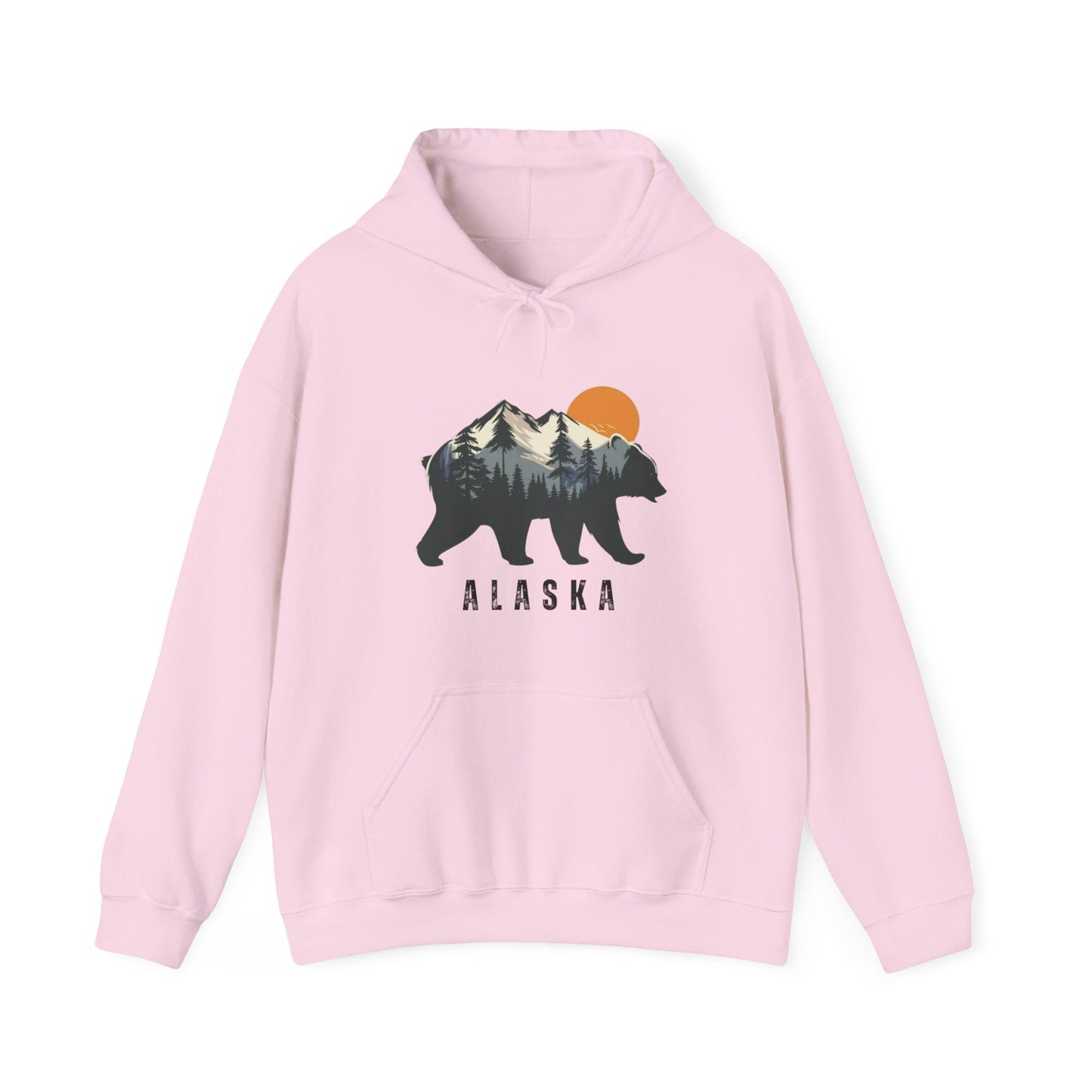 Alaska Bear in the Mountains hoodie - Busy Bee Bazaar