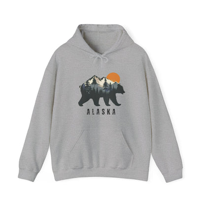 Alaska Bear in the Mountains hoodie - Busy Bee Bazaar