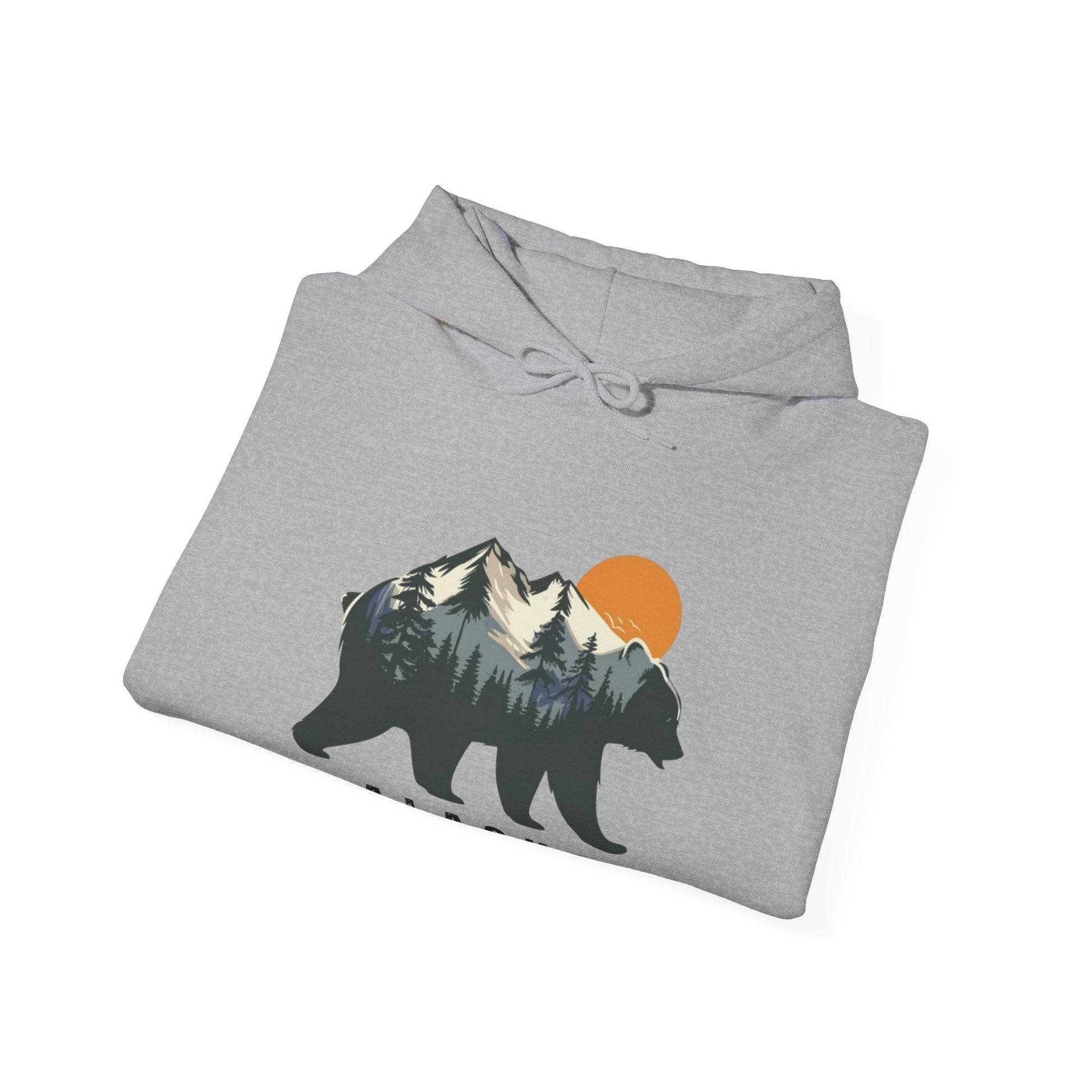 Alaska Bear in the Mountains hoodie - Busy Bee Bazaar