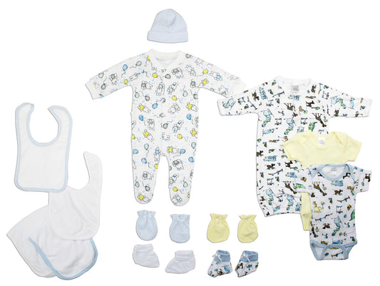 Bambini Neutral Newborn Baby 13 Pc Layette Baby Shower Gift Set - Busy Bee Bazaar