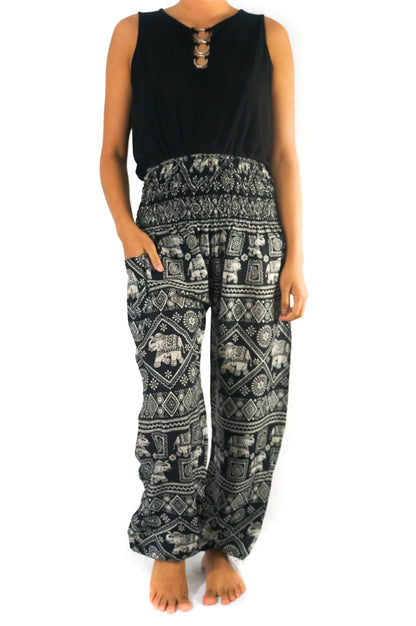 Black ELEPHANT Pants Women Boho Pants Hippie Pants Yoga - Busy Bee Bazaar