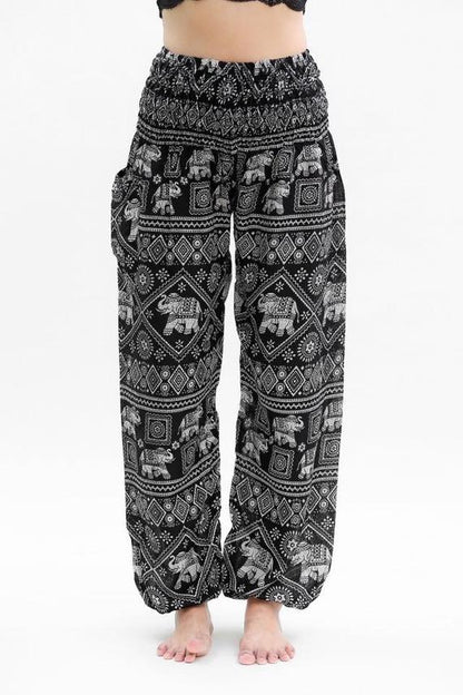 Black ELEPHANT Pants Women Boho Pants Hippie Pants Yoga - Busy Bee Bazaar