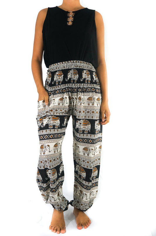 Black ELEPHANT Pants Women Boho Pants Hippie Pants Yoga - Busy Bee Bazaar