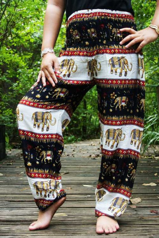 Black ELEPHANT Pants Women Harem Pants Boho Pants - Busy Bee Bazaar