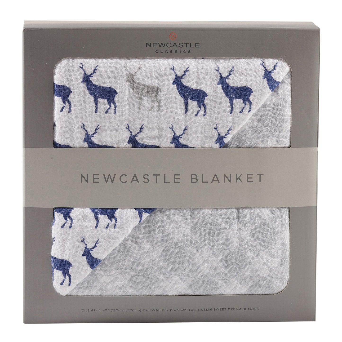 Blue Deer and Glacier Grey Newcastle Blanket - Busy Bee Bazaar