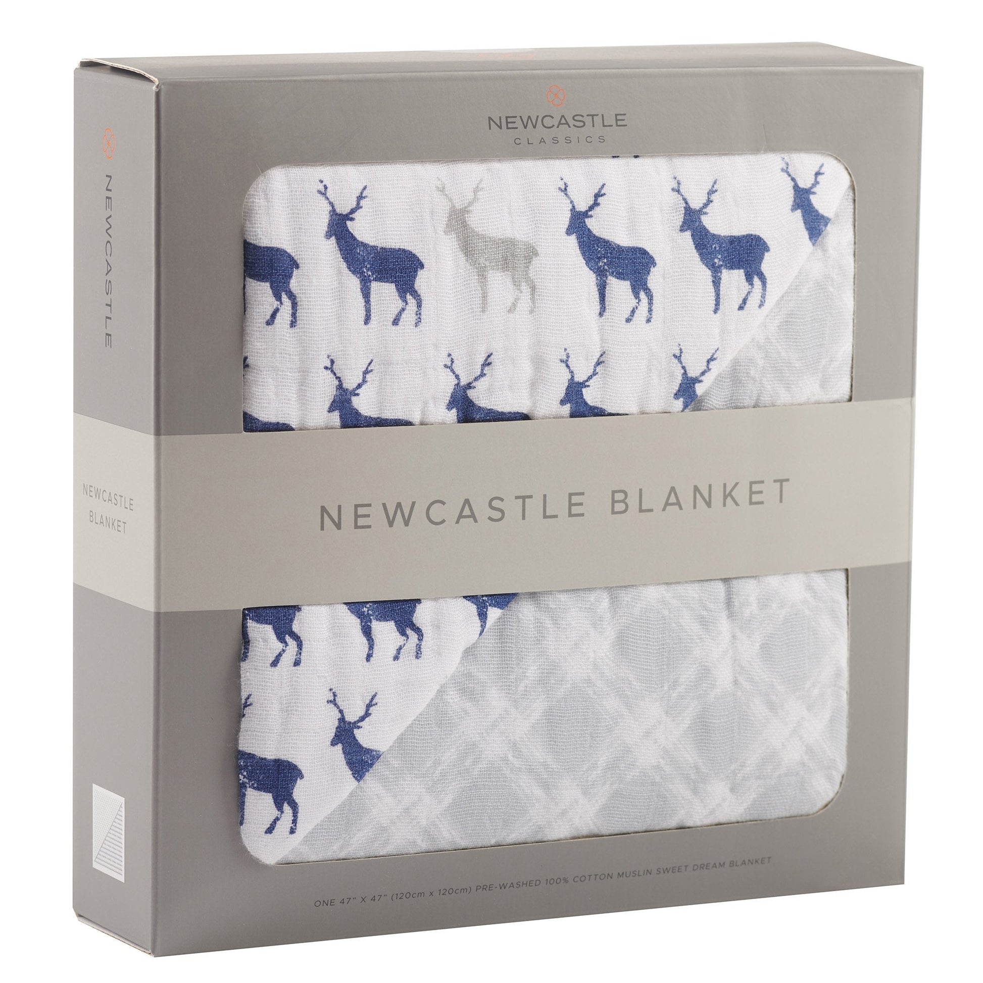 Blue Deer and Glacier Grey Newcastle Blanket - Busy Bee Bazaar