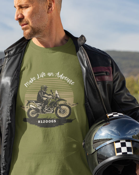 BMW R1200GS Make Life an Adventure T-shirt - Busy Bee Bazaar