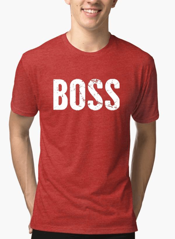 Boss Half Sleeves Melange T-shirt - Busy Bee Bazaar