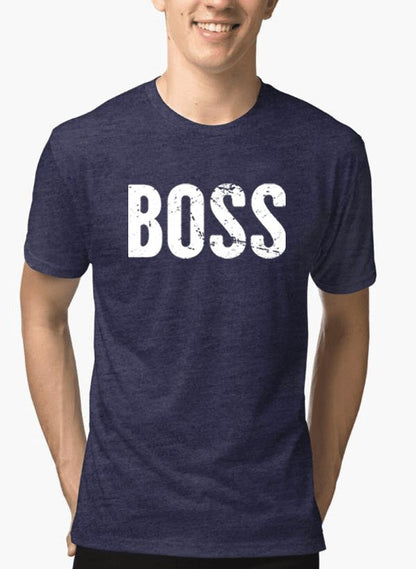 Boss Half Sleeves Melange T-shirt - Busy Bee Bazaar