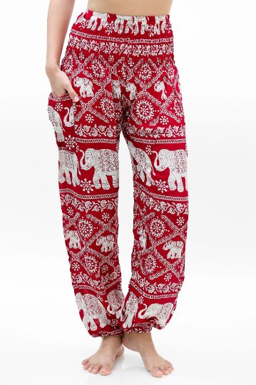 Burgundy ELEPHANT Pants Women Boho Pants Hippie Pants Yoga - Busy Bee Bazaar