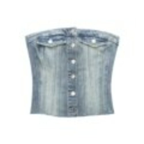 Button-up Denim Corset Crop Top - Busy Bee Bazaar