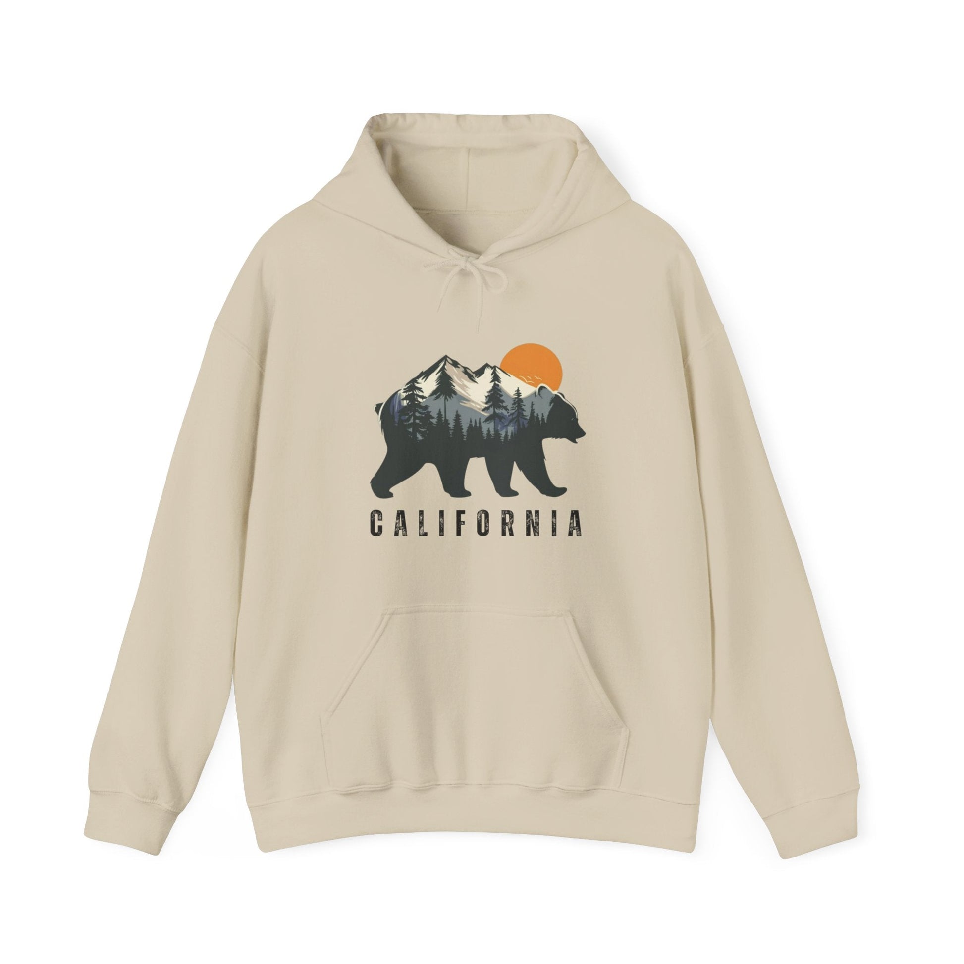 California Bear in the Mountains hoodie - Busy Bee Bazaar