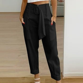 Casual Lace-up Straight Long Trousers - Busy Bee Bazaar