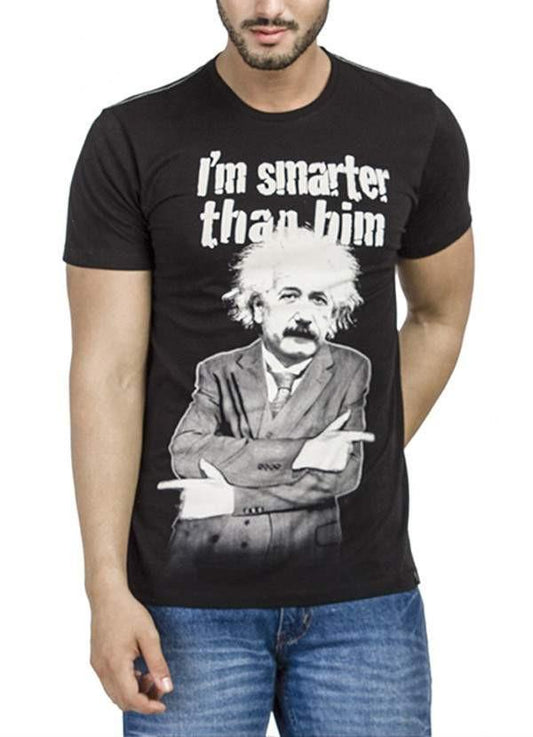 Einstein I'm Smarter Black Half Sleeve Men T-Shirt - Busy Bee Bazaar