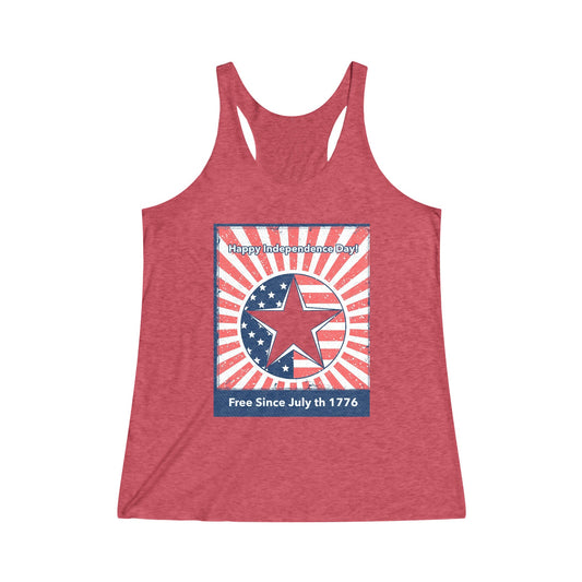 Happy Independence day! Women's Tri-Blend Racerback Tank - Busy Bee Bazaar