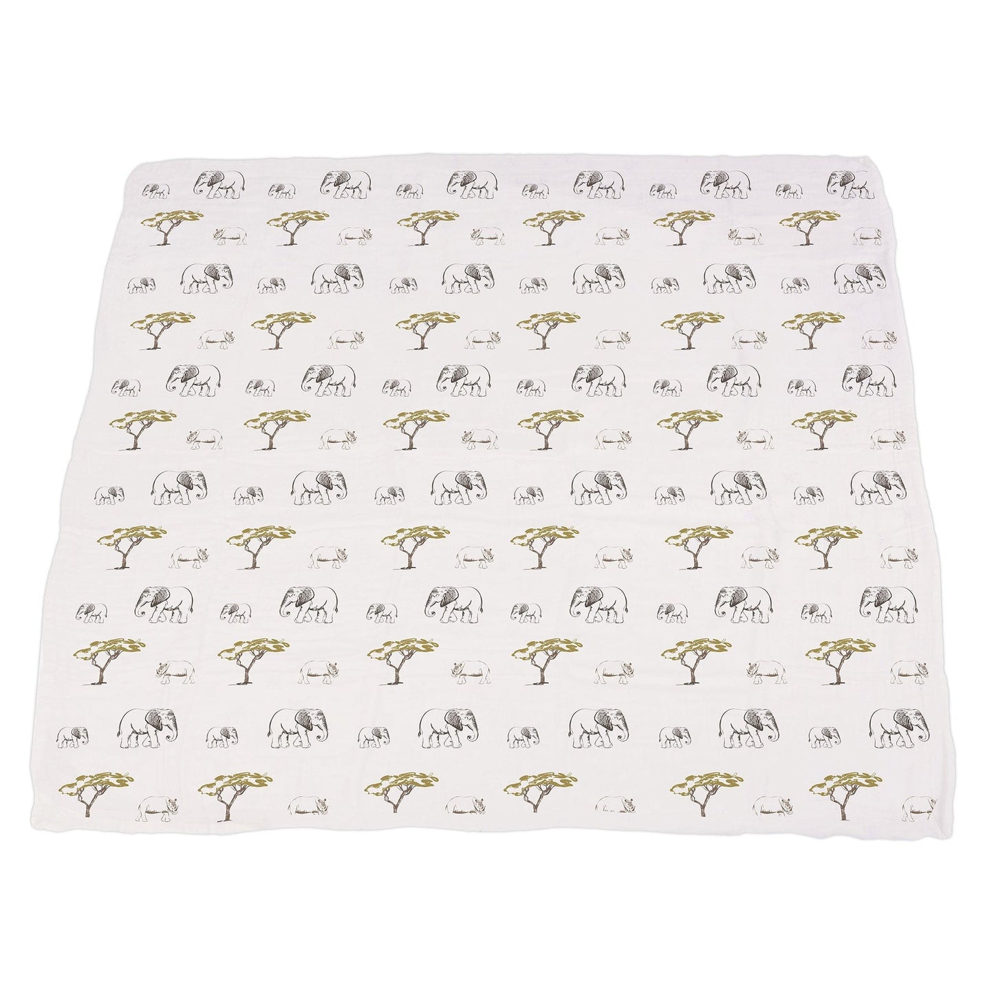 Hear Me Roar Lion and Rhinos and Elephants Bamboo Newcastle Blanket - Busy Bee Bazaar