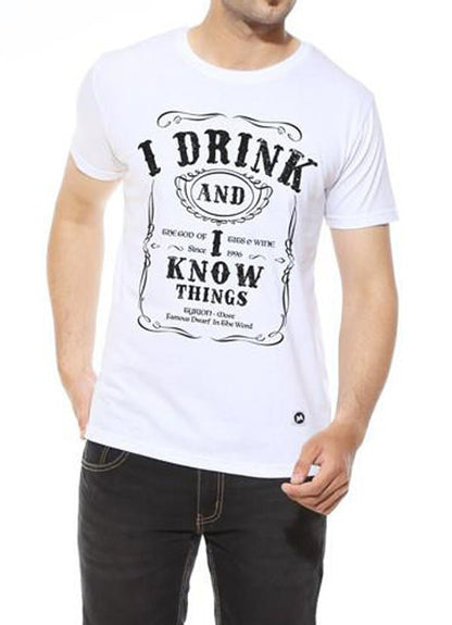 I Drink and I know Things - White Men's T Shirt - Busy Bee Bazaar