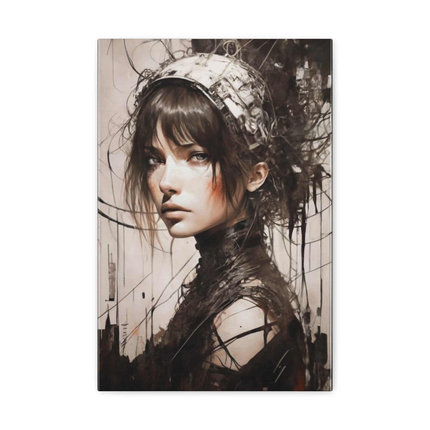 Intriguing woman Canvas wrap - Busy Bee Bazaar