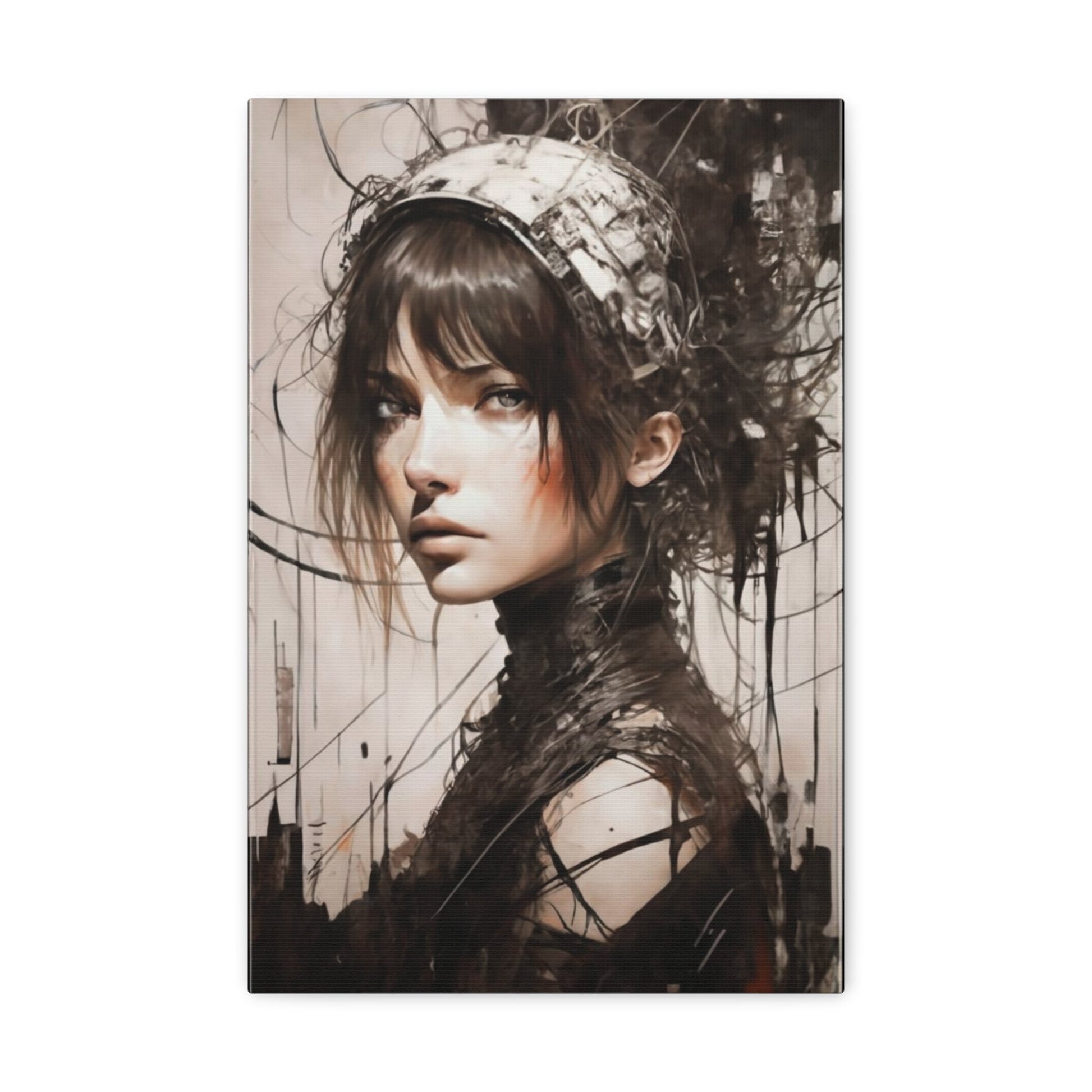 Intriguing woman Canvas wrap - Busy Bee Bazaar