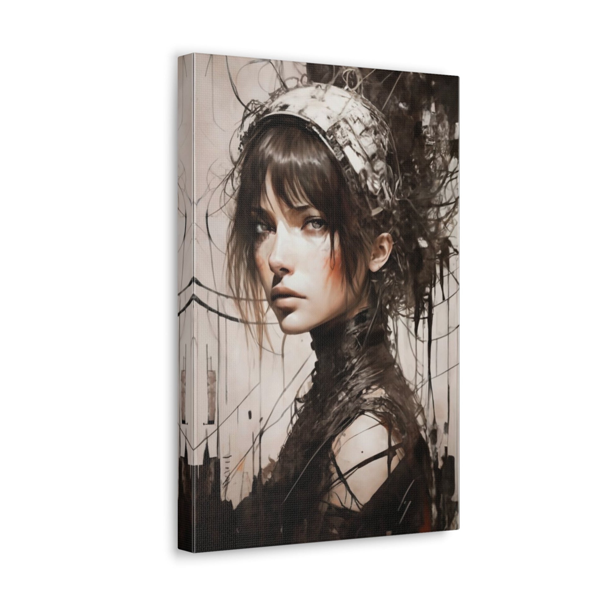 Intriguing woman Canvas wrap - Busy Bee Bazaar