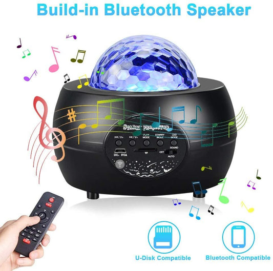 LED Night Light Starry Sky Projector with Bluetooth Wireless Speaker - Busy Bee Bazaar