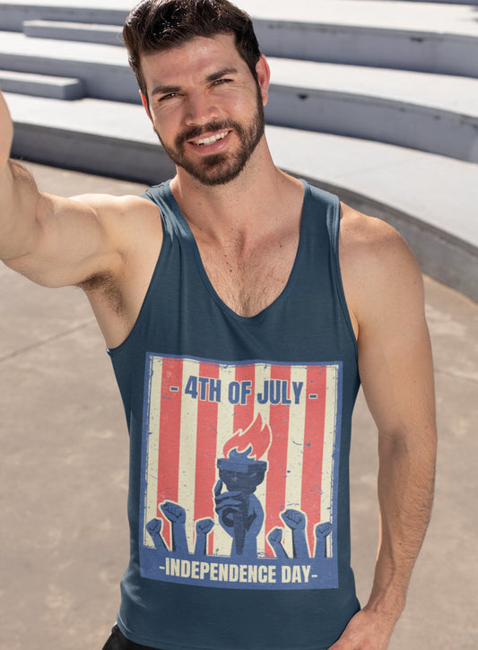 Liberty Torch 4th of July Unisex Jersey Tank - Busy Bee Bazaar