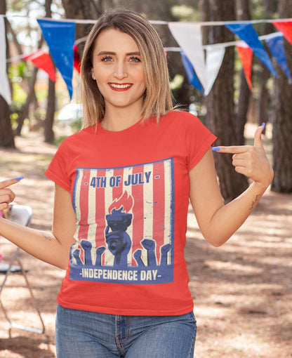 Liberty Torch Independence Day Unisex Jersey Short Sleeve Tee - Busy Bee Bazaar