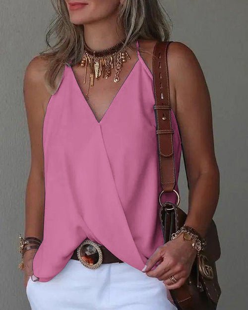 Loose Casual V-neck Tank Top - Busy Bee Bazaar