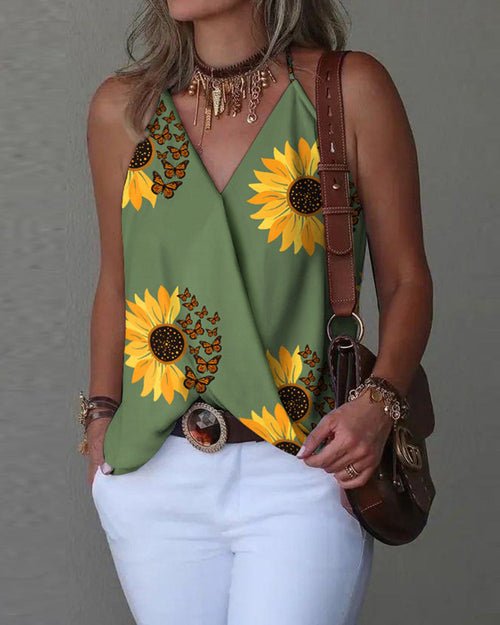 Loose Casual V-neck Tank Top - Busy Bee Bazaar