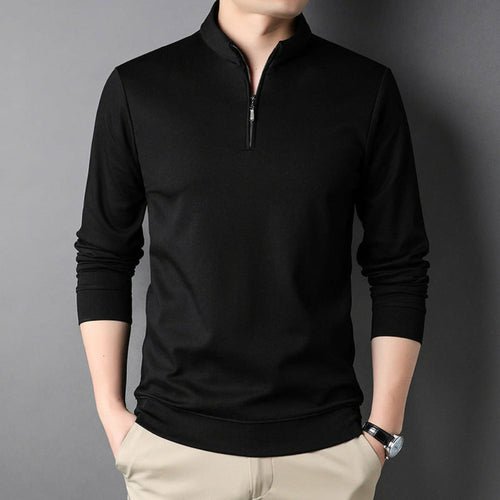 Mens Casual Stand Collar Long Sleeve Top - Busy Bee Bazaar