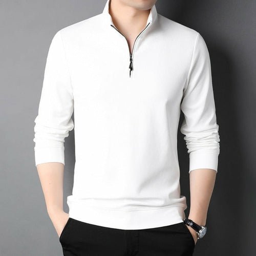 Mens Casual Stand Collar Long Sleeve Top - Busy Bee Bazaar