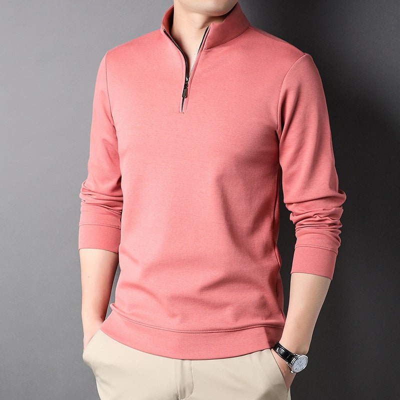 Mens Casual Stand Collar Long Sleeve Top - Busy Bee Bazaar