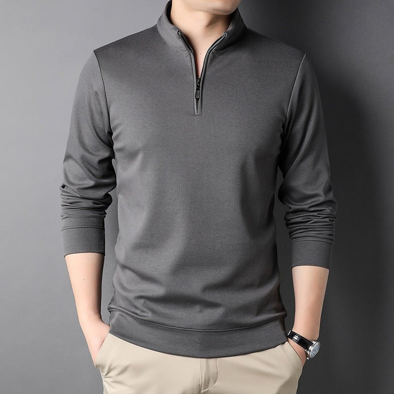 Mens Casual Stand Collar Long Sleeve Top - Busy Bee Bazaar