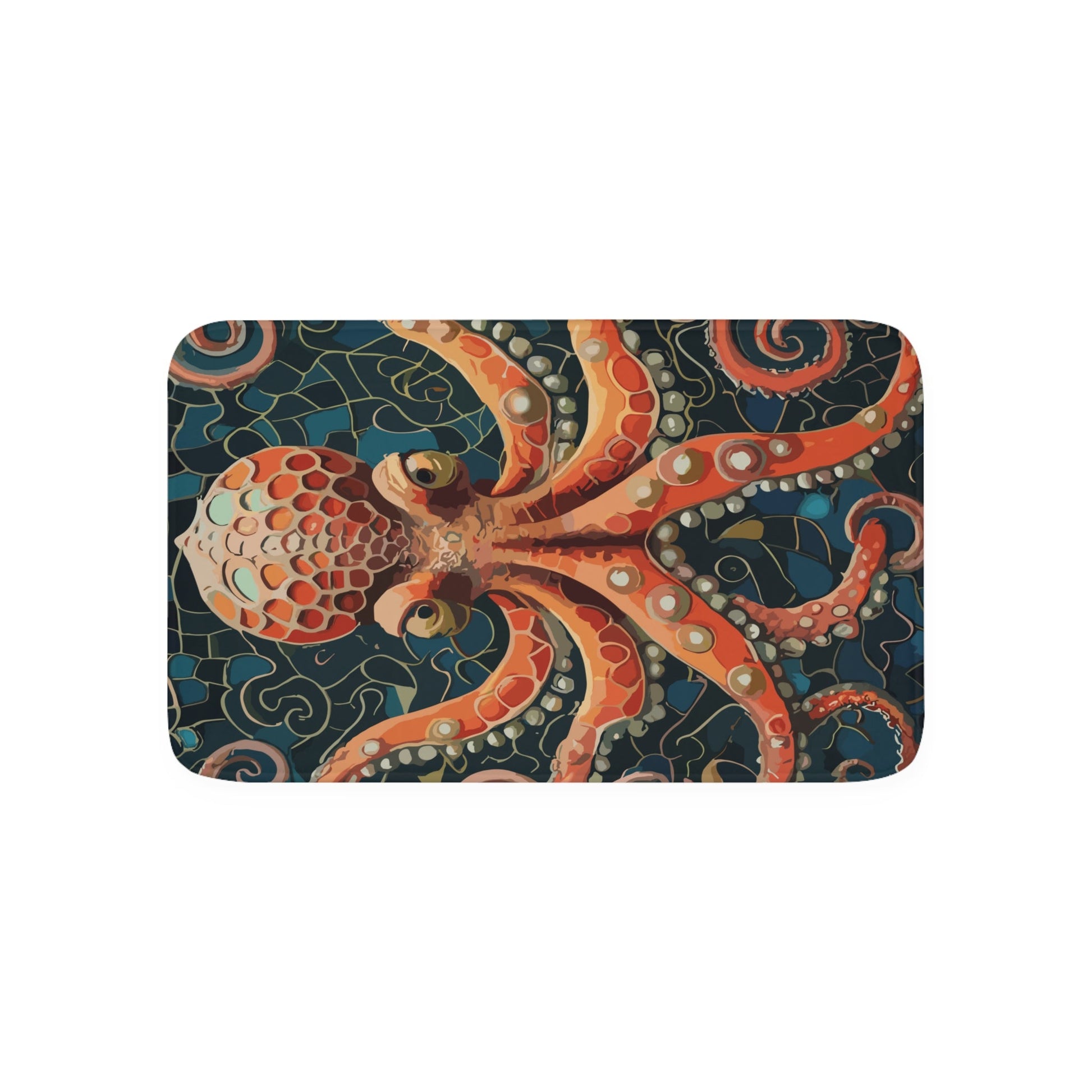 Octopus Tile Mosaic Memory Foam Bath Mat - Busy Bee Bazaar