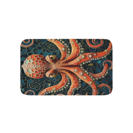 Octopus Tile Mosaic Memory Foam Bath Mat - Busy Bee Bazaar