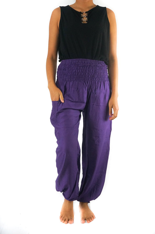 Purple Women Boho Pants Hippie Pants Yoga Pants Harem - Busy Bee Bazaar