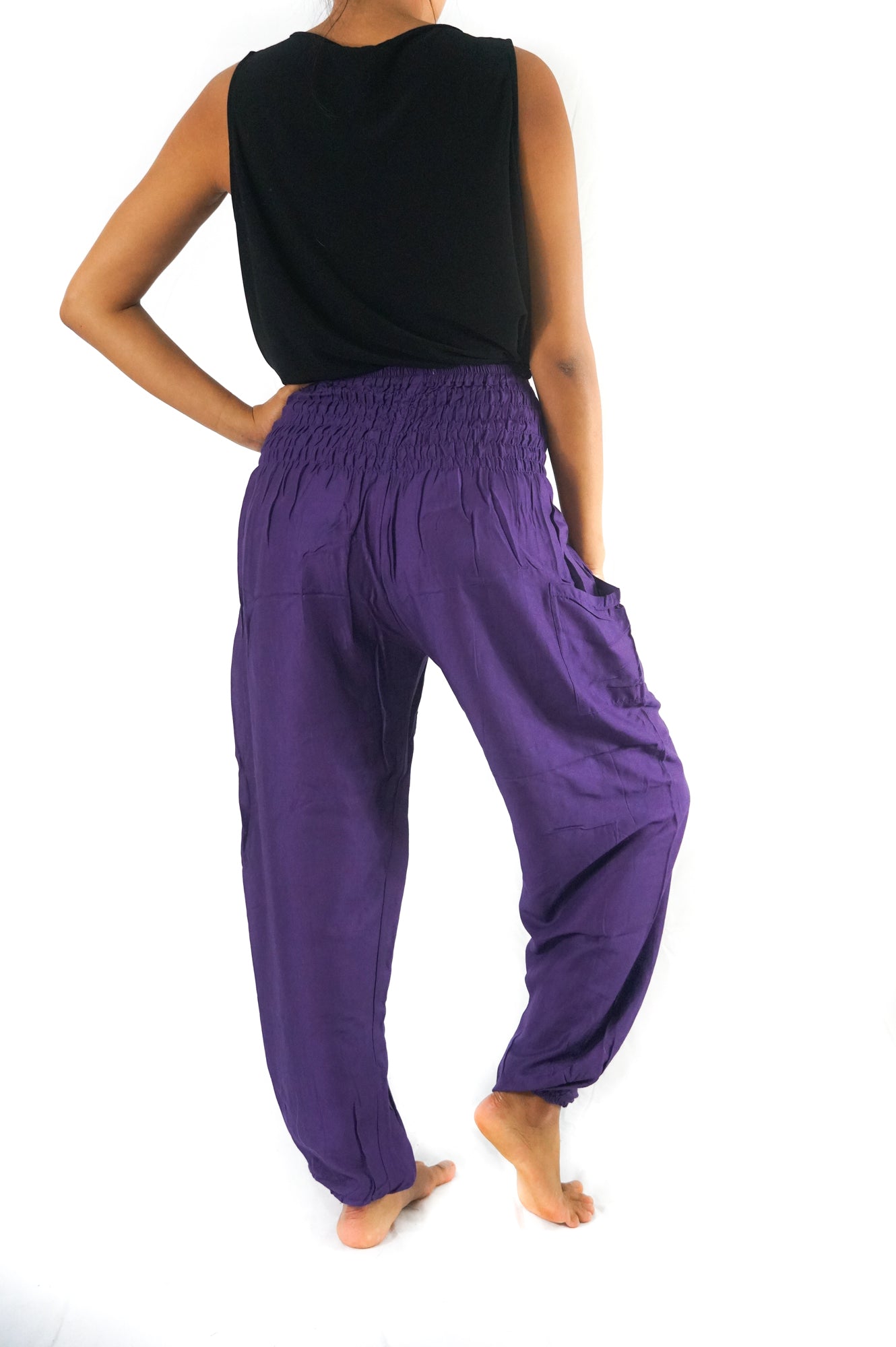 Purple Women Boho Pants Hippie Pants Yoga Pants Harem - Busy Bee Bazaar