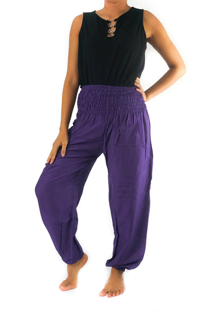 Purple Women Boho Pants Hippie Pants Yoga Pants Harem - Busy Bee Bazaar