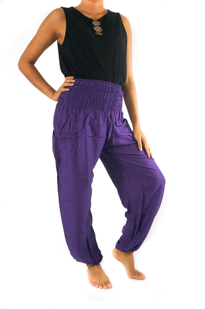 Purple Women Boho Pants Hippie Pants Yoga Pants Harem - Busy Bee Bazaar