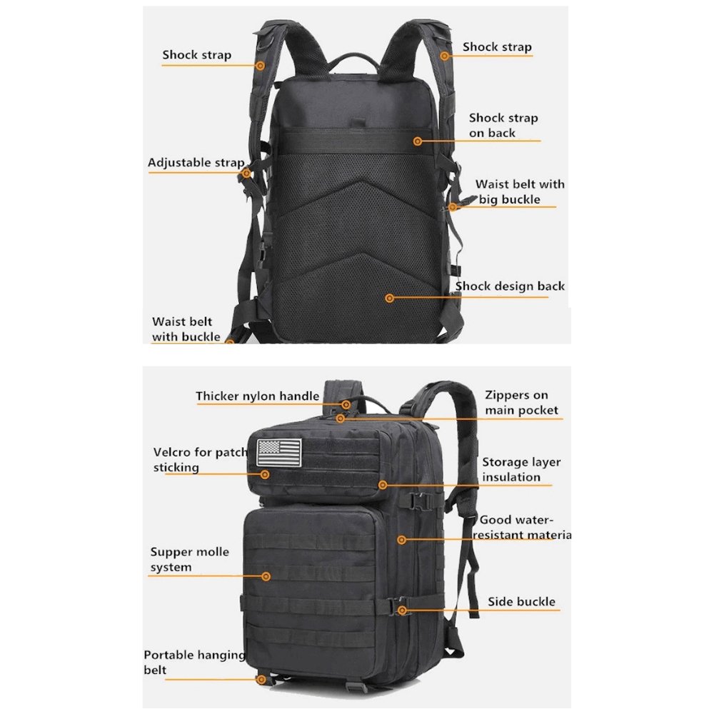 Tactical 45L Molle Rucksack Backpack - Busy Bee Bazaar