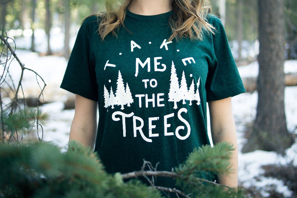 The Trees Tee-Emerald Triblend - Busy Bee Bazaar