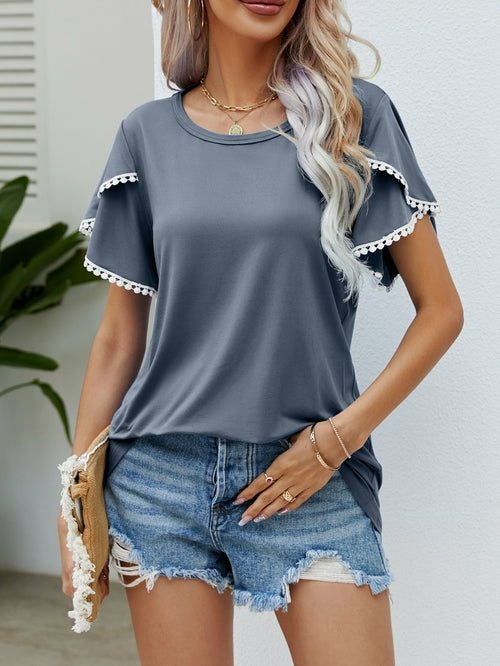 Tulip Sleeve Tassel T-Shirt for Women - Busy Bee Bazaar