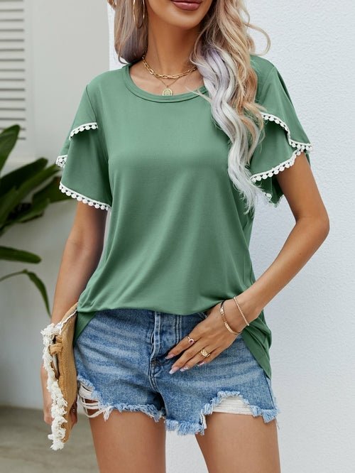 Tulip Sleeve Tassel T-Shirt for Women - Busy Bee Bazaar